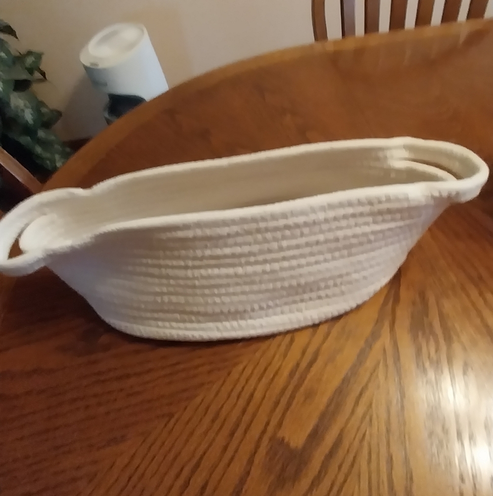 NWOT Cotton Cream Woven Storage Basket
